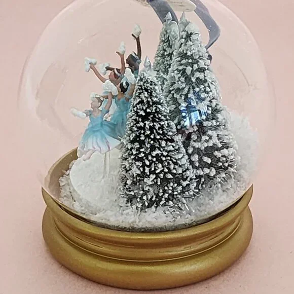 Anthropologie New York City Ballet Glass Snowglobe Ornament Snowflakes  NWT - Picture 9 of 9